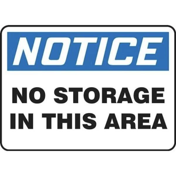 Accuform OSHA NOTICE SAFETY SIGN NO STORAGE MHSK853VP MHSK853VP - main